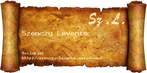 Szenczy Levente névjegykártya