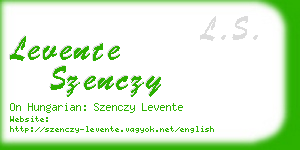 levente szenczy business card